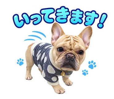 2匹のフレンチブルドッグから制作した通常・静止LINEスタンプ11