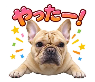 2匹のフレンチブルドッグから制作した通常・静止LINEスタンプ17